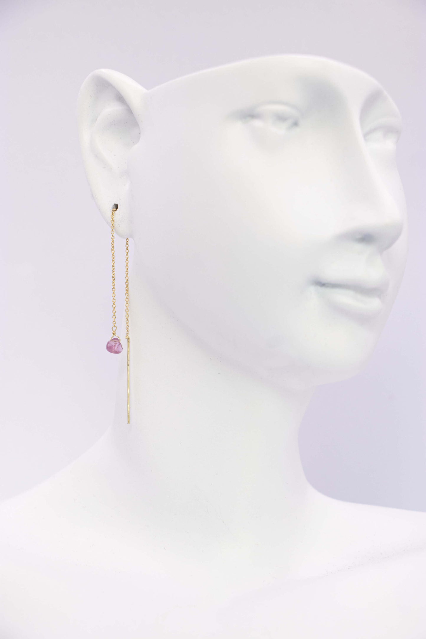BOUCLES - ANAHATA CHAÎNE OR 14K ET TOURMALINE ROSE