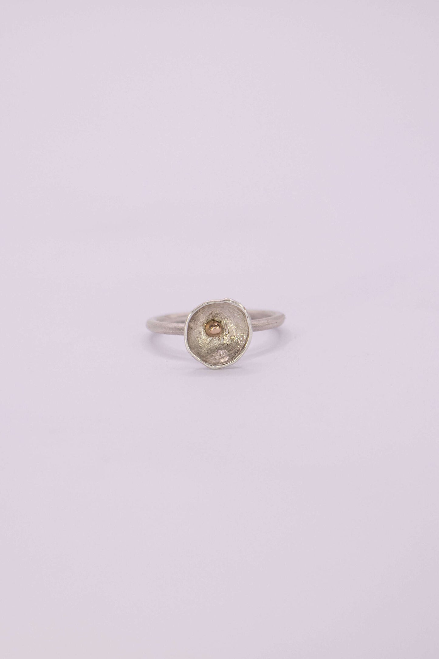 BAGUE - ARUM ARGENT ET COEUR OR ROSE 18k