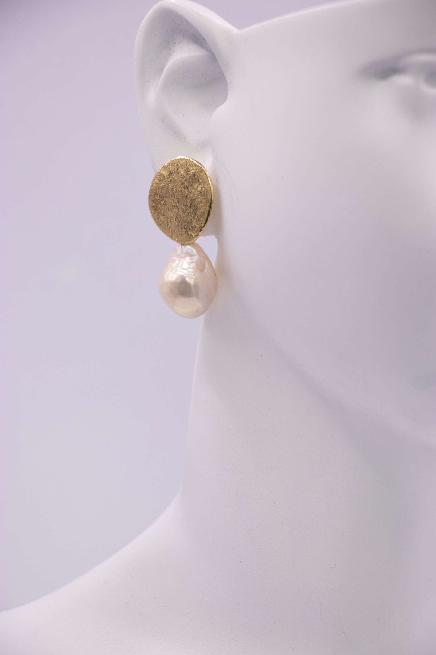 BOUCLES - INTERCHANGEABLES OR JAUNE ET PERLE BAROQUE