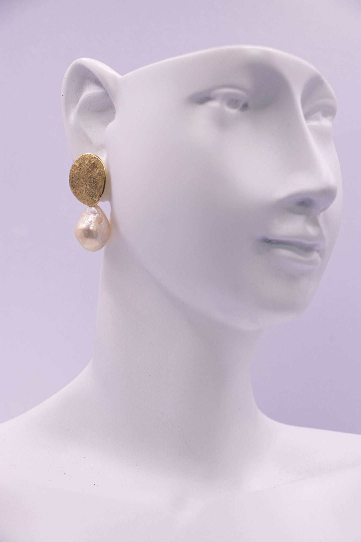 BOUCLES - INTERCHANGEABLES OR JAUNE ET PERLE BAROQUE