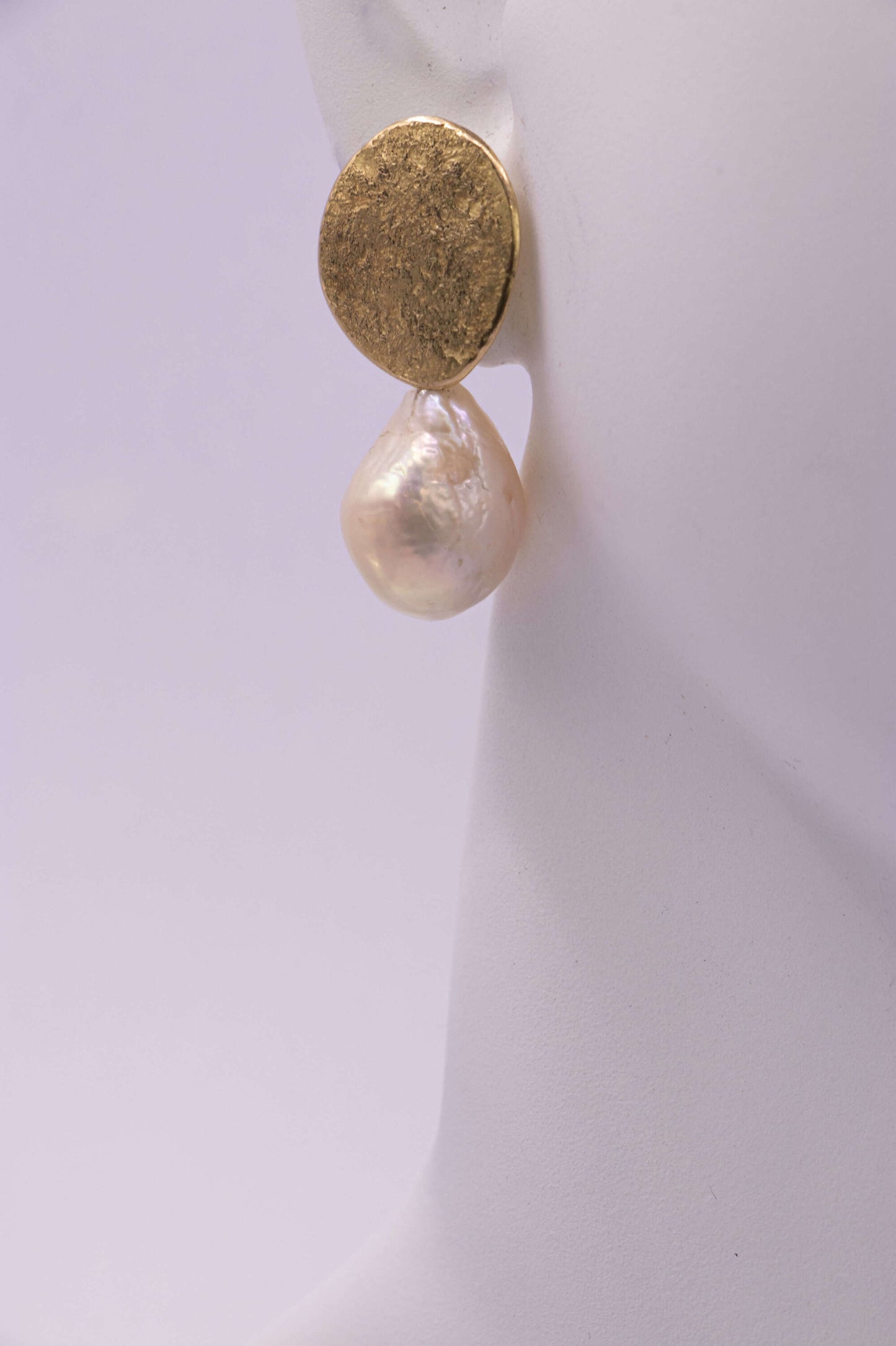 BOUCLES - INTERCHANGEABLES OR JAUNE ET PERLE BAROQUE