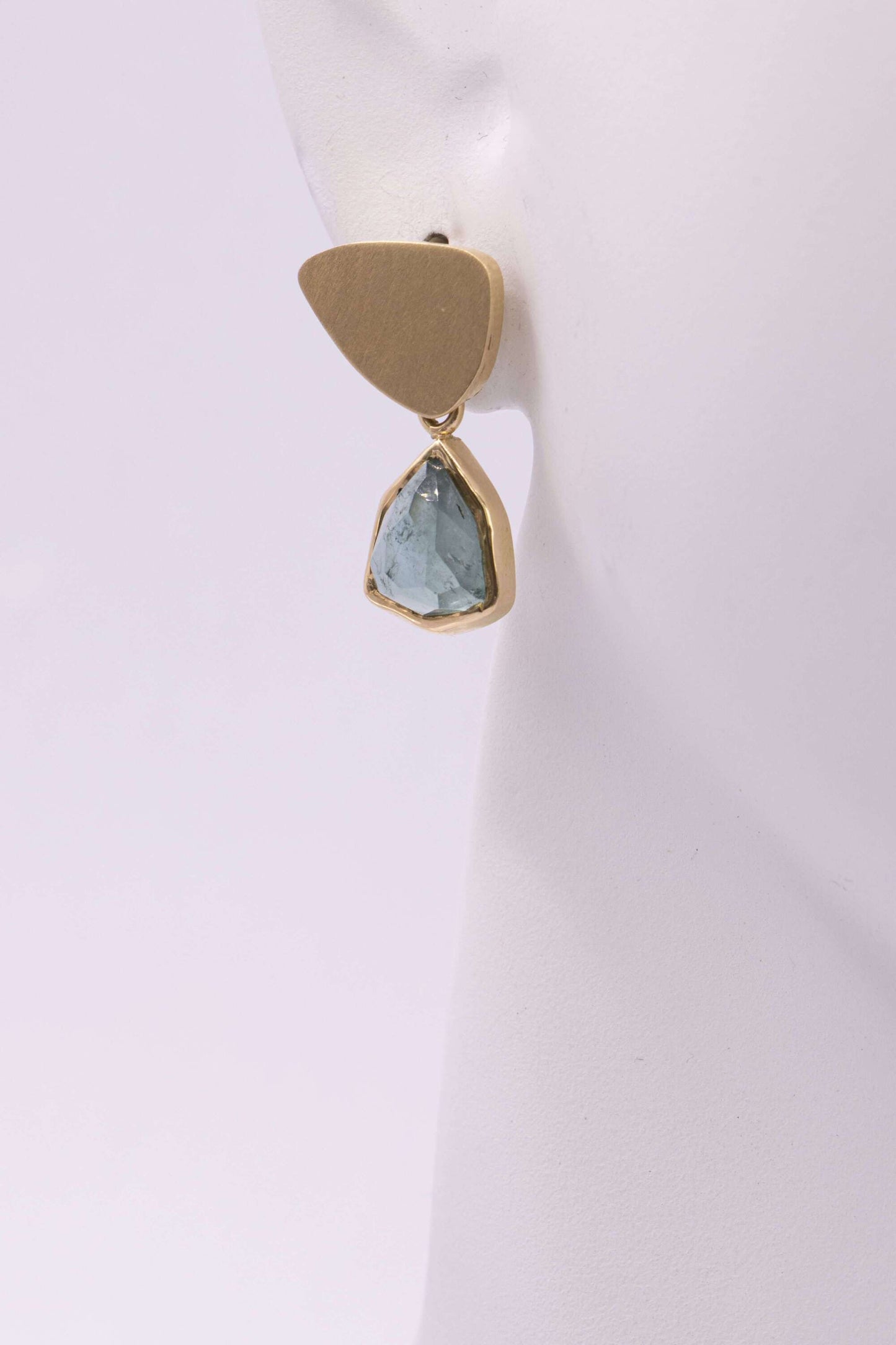 BOUCLES - INTERCHANGEABLES OR JAUNE ET TOURMALINE BLEUE