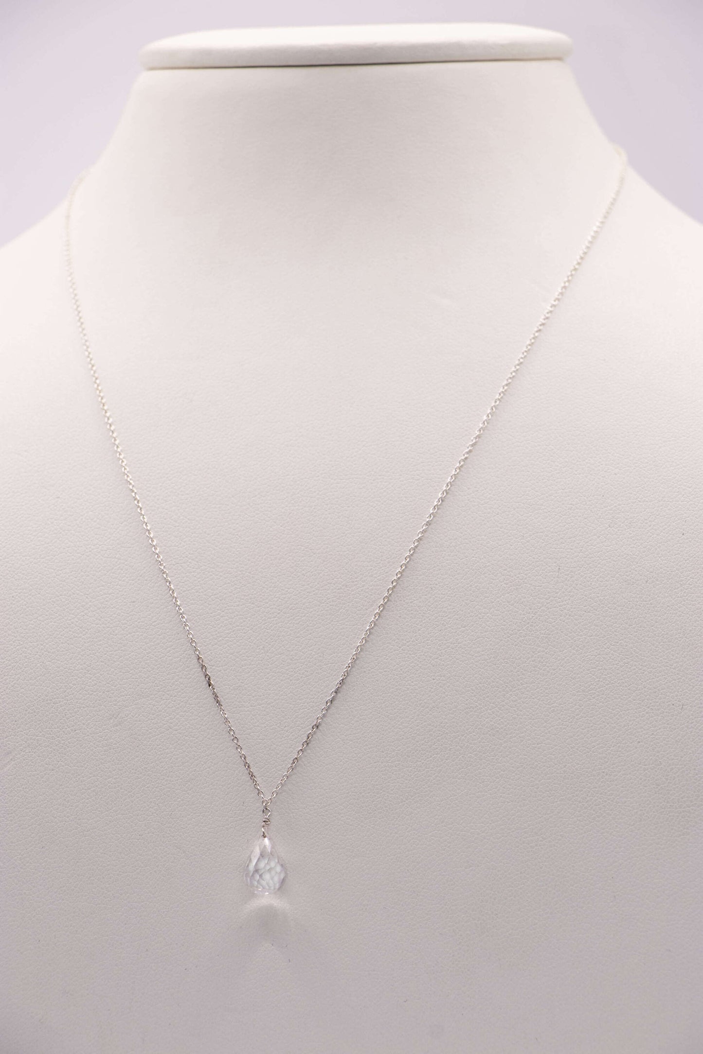 COLLIER - ANAHATA CHAÎNE ARGENT ET BRIOLETTE QUARTZ ROSE