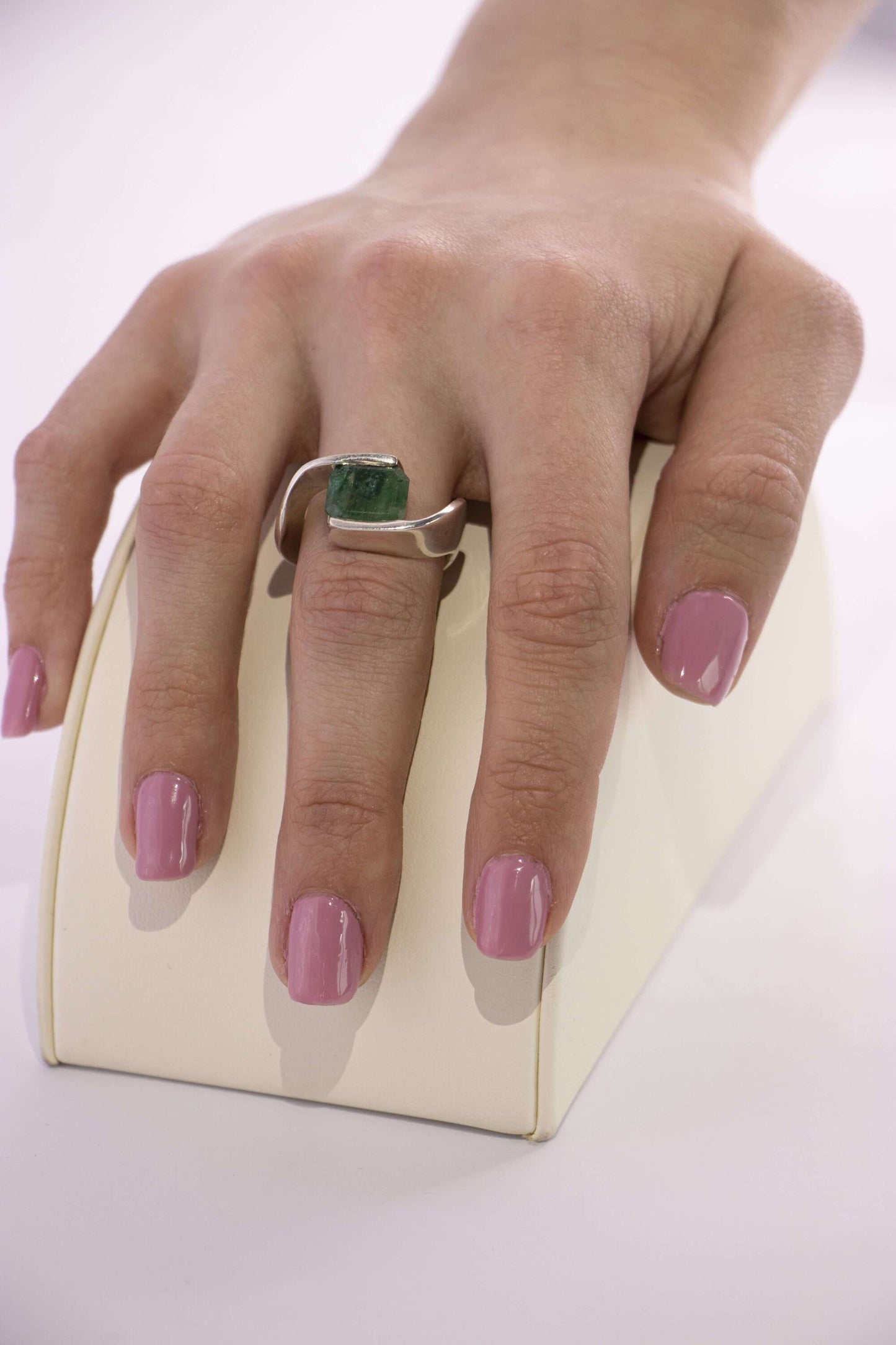 BAGUE - ENLACE MOI ARGENT ET ÉMERAUDE