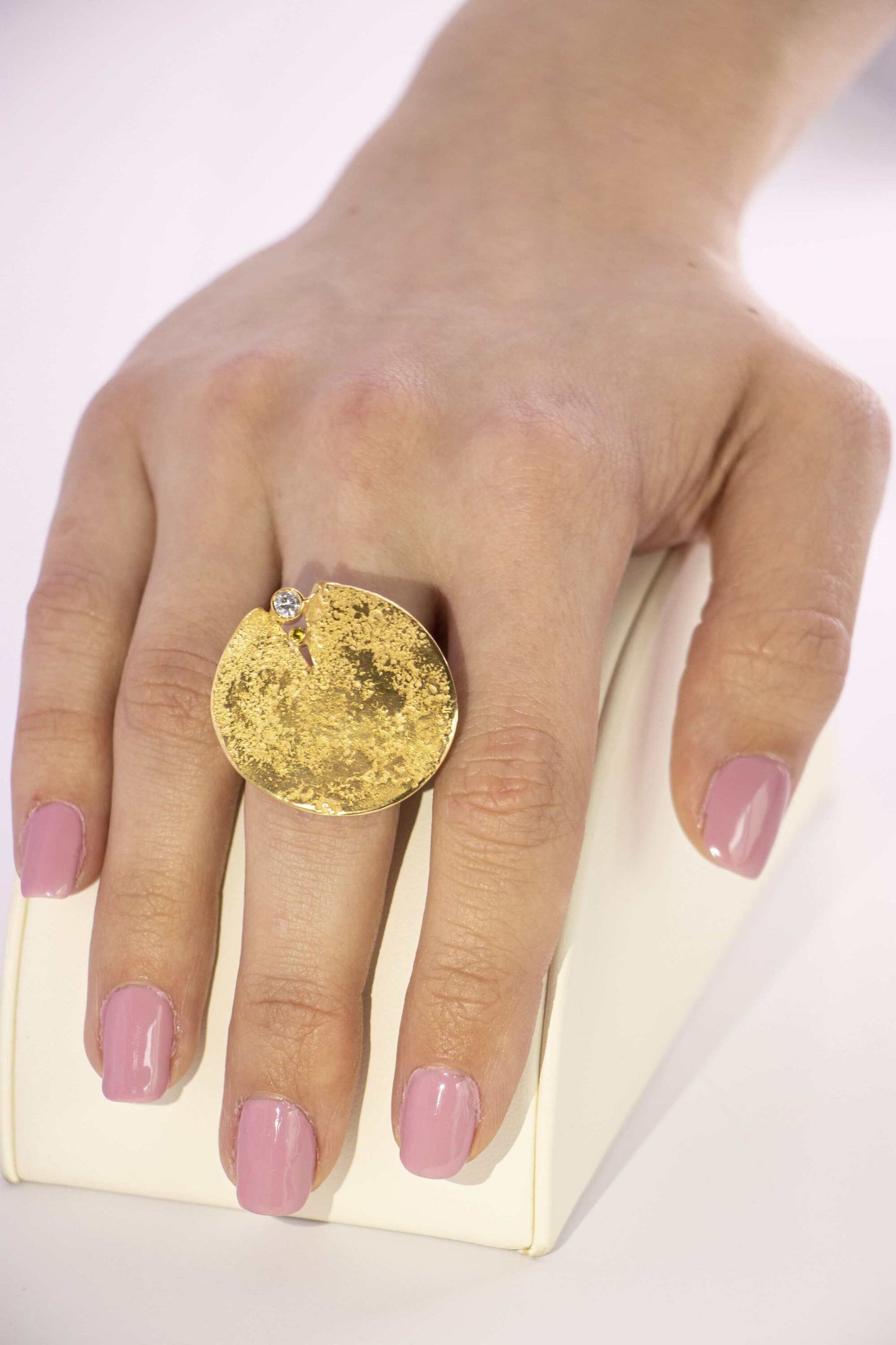 BAGUE - LUNE VERMEIL ET ZIRCONIUM