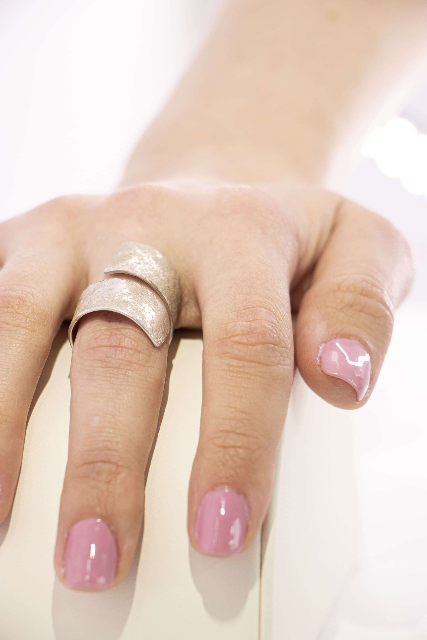BAGUE - MARTELÉ ARGENT