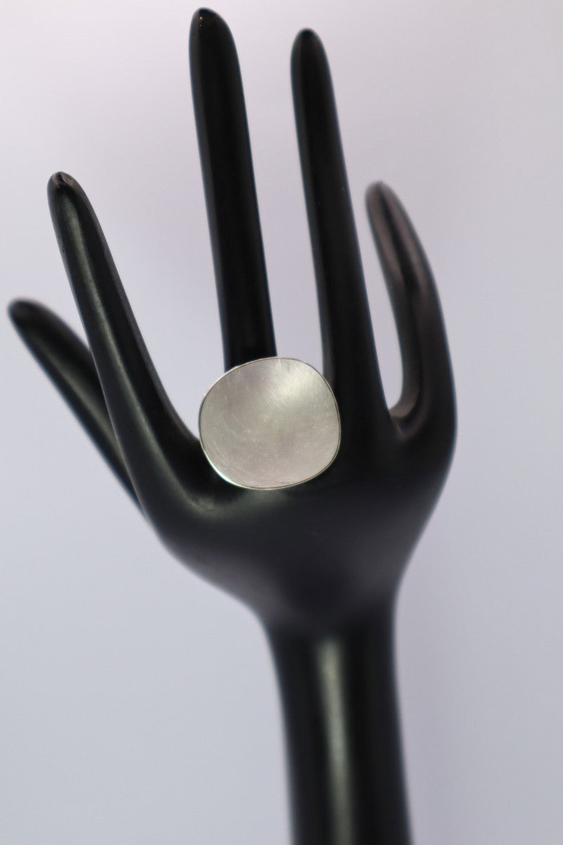 BAGUE - GALET ARGENT