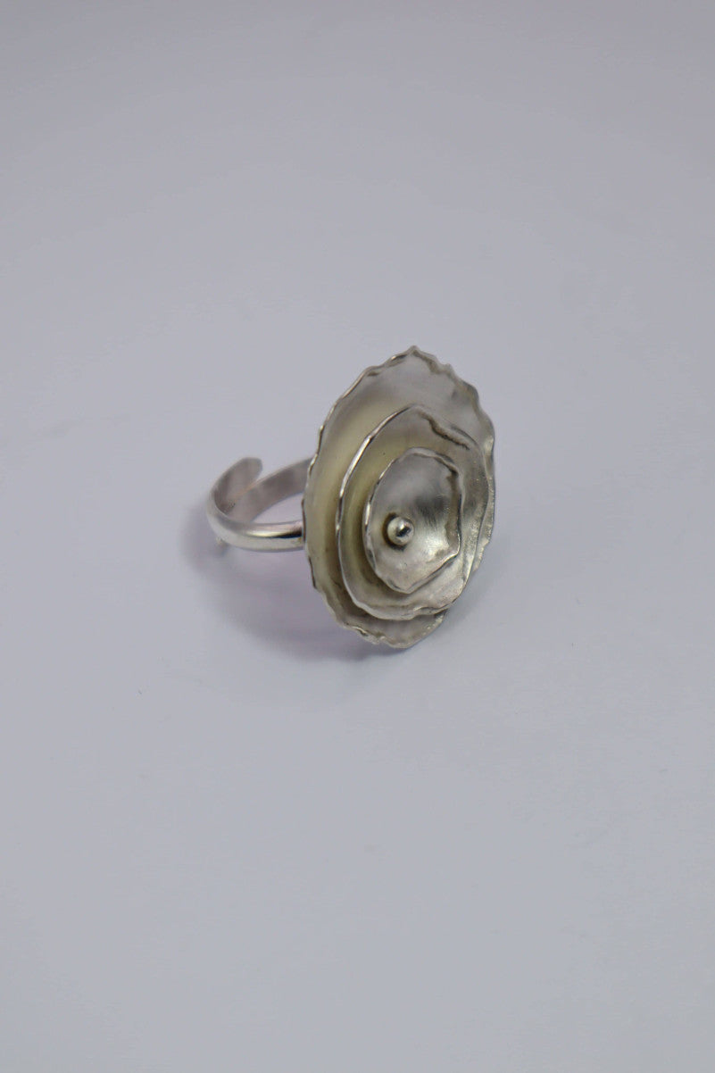 bague argent nymphéa