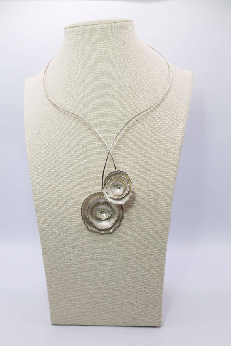 COLLIER - TORQUE NYMPHÉA ARGENT