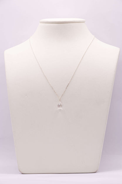 COLLIER - ANAHATA CHAÎNE ARGENT ET BRIOLETTE QUARTZ ROSE